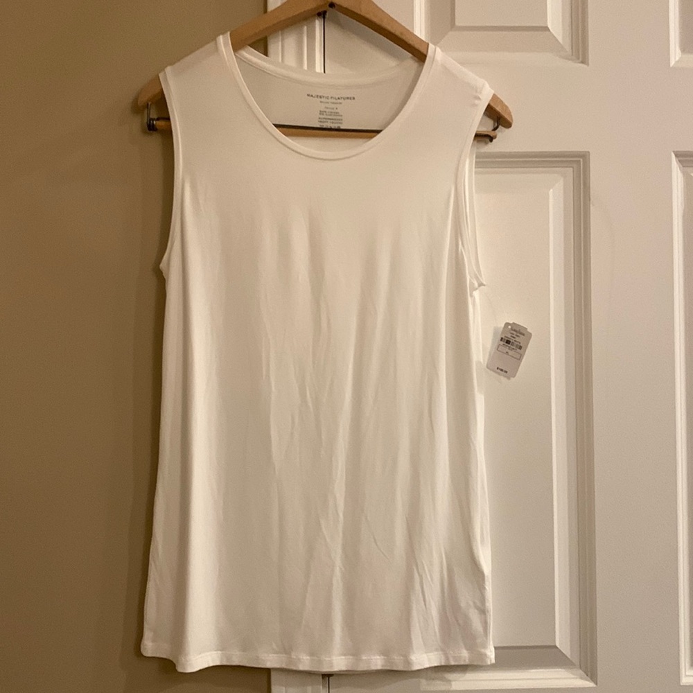 Neiman Marcus “Majestic Filatures” white tank. Size 4. Brand new and super soft.